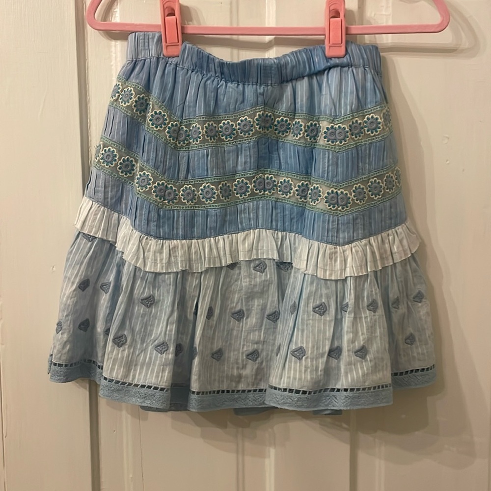 LoveShackFancy blue skirt